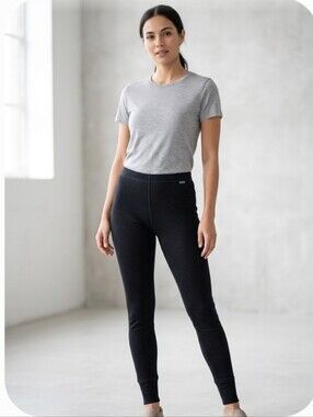 Oeko-Tex Meriwool Layers Black Base Layer Lightweight Thermal Bottom